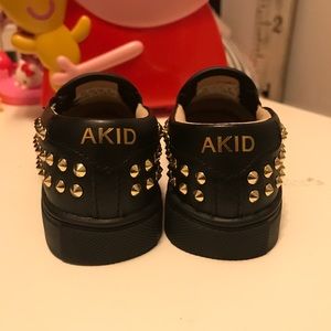AKID Shoes - AKID black with gold spikes, Sz. 7T, girls AKID Shoes - AKID black with gold spikes, Sz. 7T, girls